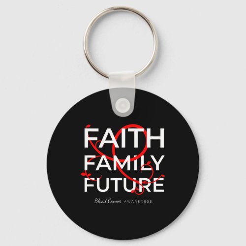 Cancer Awareness Red Ribbon Faith Family Future  Keychain