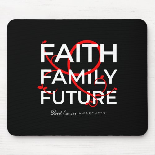 Cancer Awareness Red Ribbon Faith Family Future  Mouse Pad