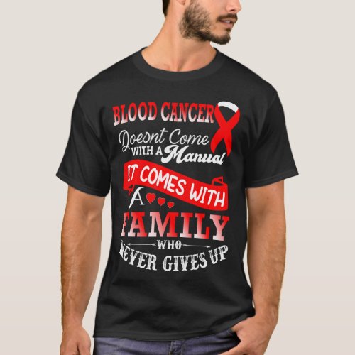 Cancer Awareness Red Ribbon Family Support  T_Shirt