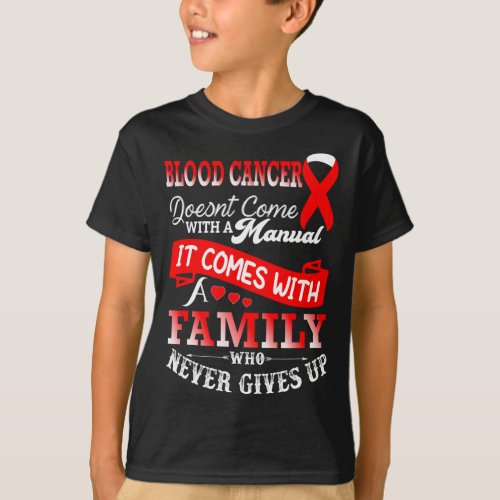 Cancer Awareness Red Ribbon Family Support  T_Shirt