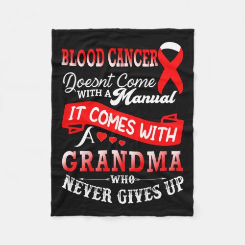 Cancer Awareness Red Ribbon Grandma Support  Fleece Blanket