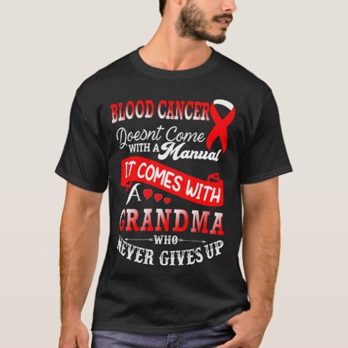 Cancer Awareness Red Ribbon Grandma Support  T_Shirt