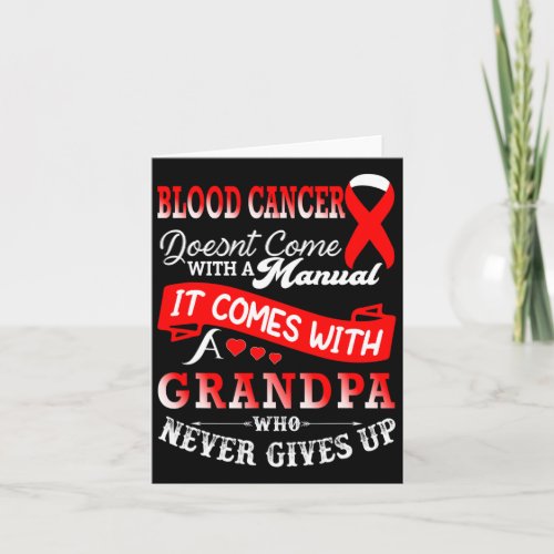 Cancer Awareness Red Ribbon Grandpa Support  Card