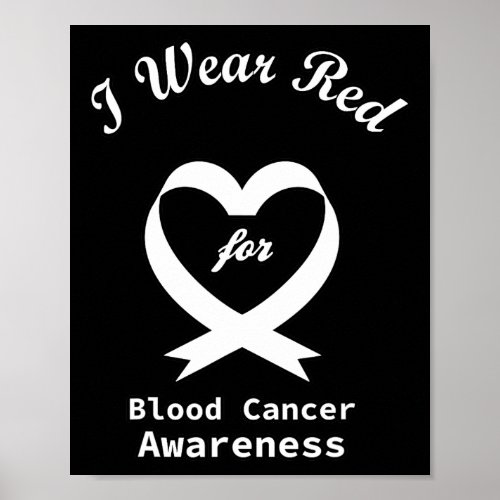 Cancer Awareness Red Ribbon Support  Poster