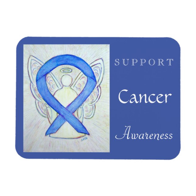 Cancer Awareness Ribbon Angel Custom Magnet (Horizontal)