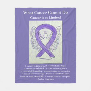 Cancer Awareness Ribbon Angel Soft Fleece Blanket