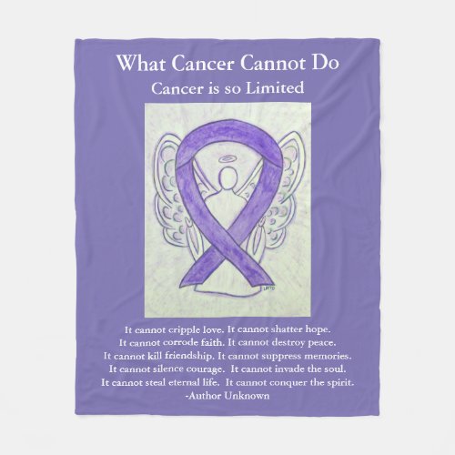 Cancer Awareness Ribbon Angel Soft Fleece Blanket