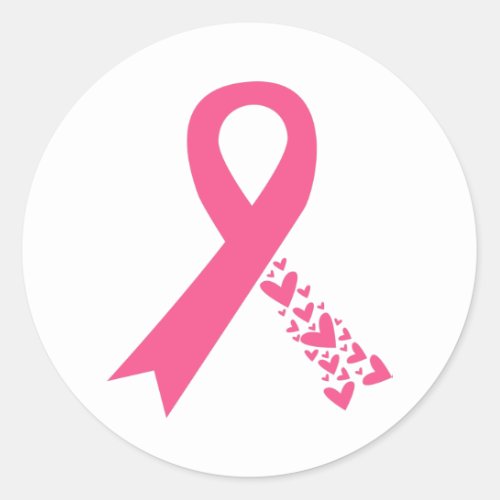 Cancer Awareness Ribbon Classic Round Sticker