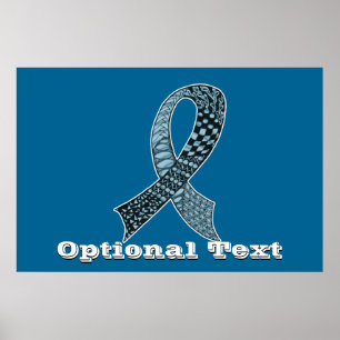 Cancer Awareness Ribbon Custom Colors Poster