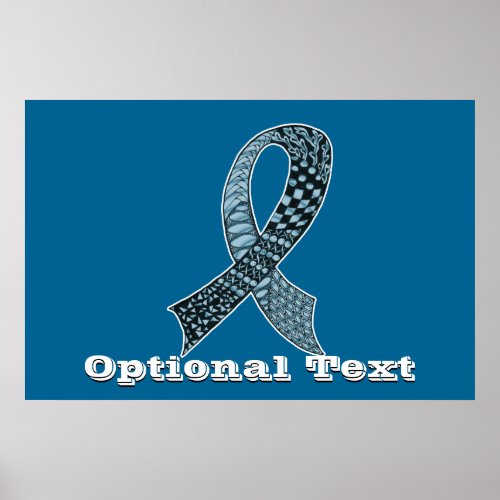 Cancer Awareness Ribbon Custom Colors Poster