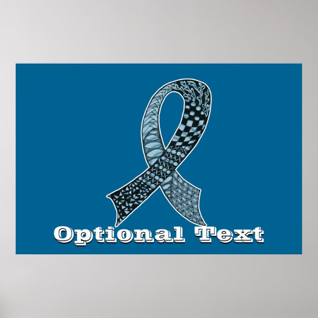 Cancer Awareness Ribbon Custom Colors Poster (Front)
