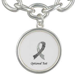 Cancer Awareness Ribbon In Any Color Charm Bracelet
