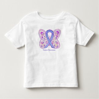 Cancer Awareness Ribbon Lavender Butterfly Shirt