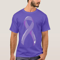 Cancer Awareness Ribbon Lavender Cancer Survivor F T-Shirt