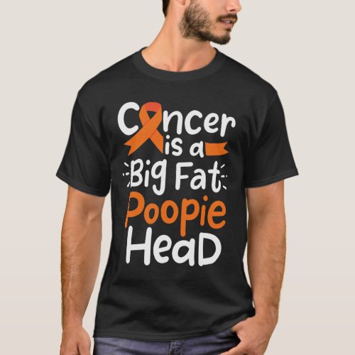 Cancer Awareness Ribbon Leukemia Poopie Head Chemo T_Shirt