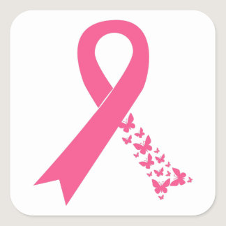 Cancer Awareness Ribbon Square Sticker