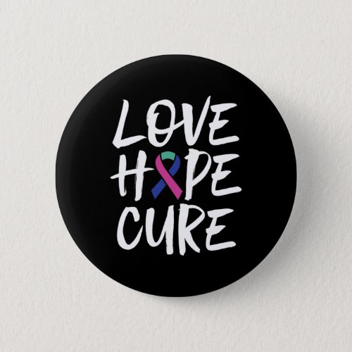 Cancer Awareness Ribbon Support  Button