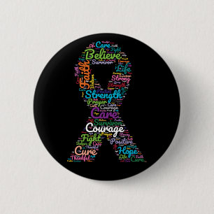 Cancer Awareness Ribbon Support Button
