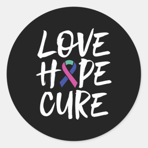 Cancer Awareness Ribbon Support  Classic Round Sticker