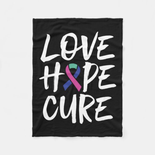 Cancer Awareness Ribbon Support  Fleece Blanket