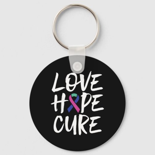 Cancer Awareness Ribbon Support  Keychain