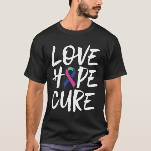 Cancer Awareness Ribbon Support  T_Shirt