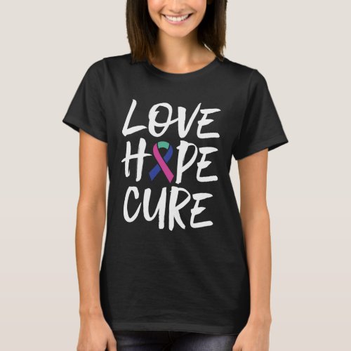 Cancer Awareness Ribbon Support  T_Shirt