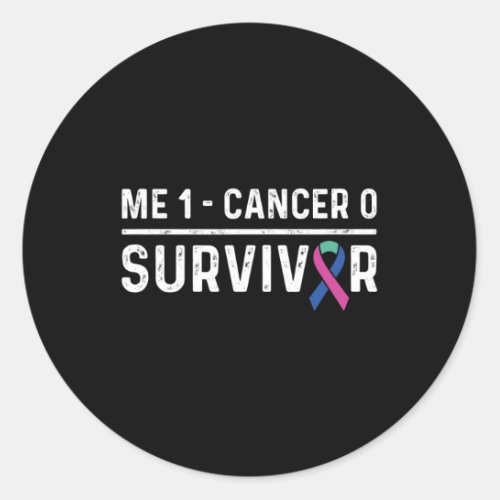 Cancer Awareness Ribbon Survivor Remission  Classic Round Sticker