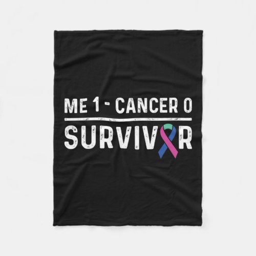 Cancer Awareness Ribbon Survivor Remission  Fleece Blanket