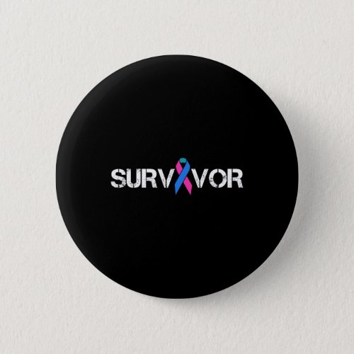 Cancer Awareness Ribbon Survivor Symbol  Button