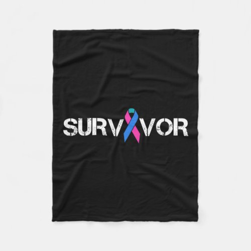 Cancer Awareness Ribbon Survivor Symbol  Fleece Blanket