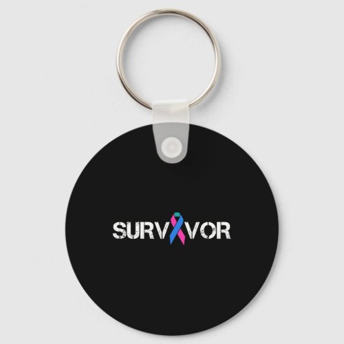 Cancer Awareness Ribbon Survivor Symbol  Keychain