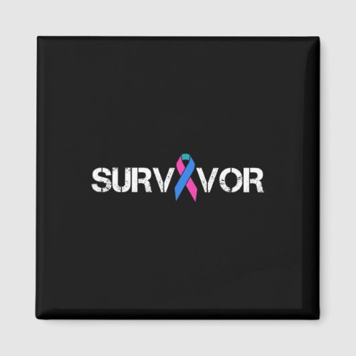 Cancer Awareness Ribbon Survivor Symbol  Magnet