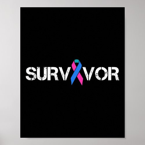 Cancer Awareness Ribbon Survivor Symbol  Poster