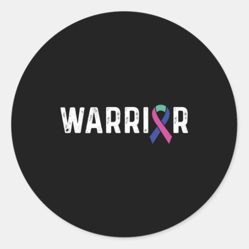 Cancer Awareness Ribbon Warrior  Classic Round Sticker