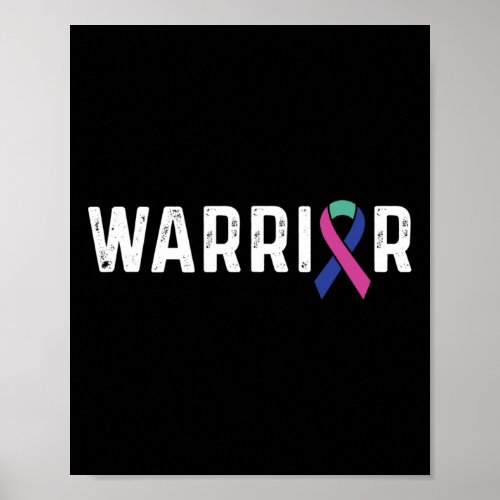 Cancer Awareness Ribbon Warrior  Poster