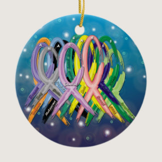 Cancer Awareness Ribbons Ceramic Ornament