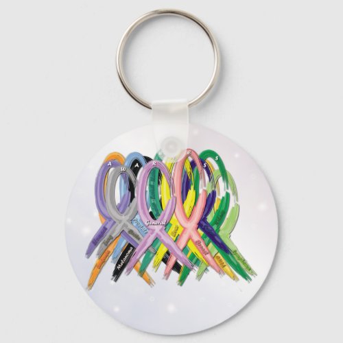 Cancer Awareness Ribbons Keychain
