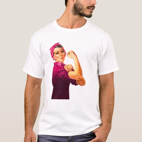 Cancer Awareness Rosie The Riveter T_Shirt