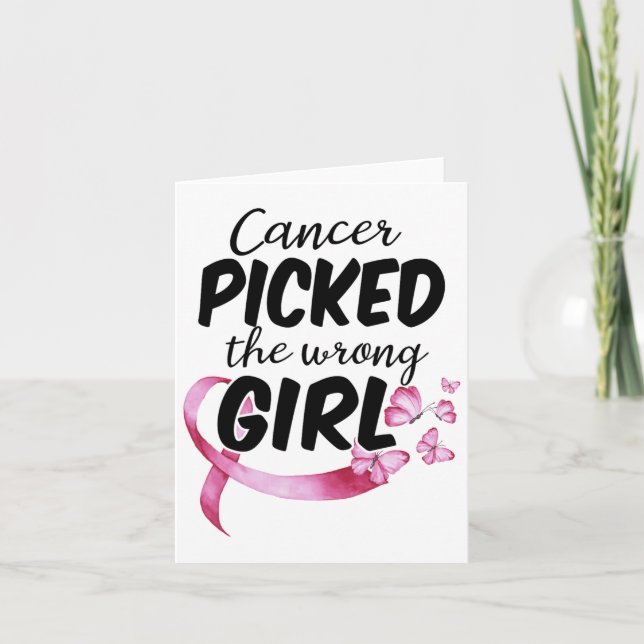 Cancer Awareness Shirt Cancer Picked The Wrong Gir Card (Front)