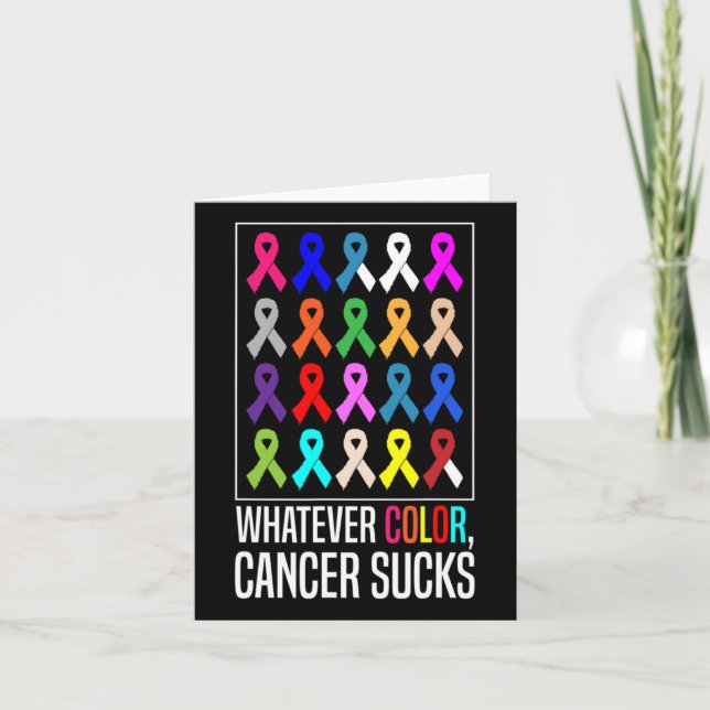 Cancer Awareness Shirts-whatever Color Cancer Suck Card (Front)