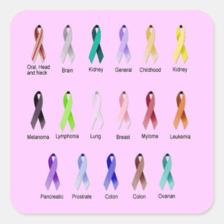 CANCER AWARENESS SQUARE STICKER
