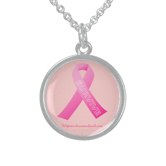 Cancer Awareness Sterling Silver Necklace (Front)
