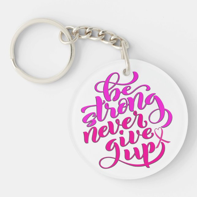 Cancer Awareness Strength Keychain (Front)