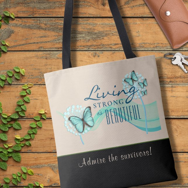 Cancer Awareness - Strong is Beautiful Tote Bag (Creator Uploaded)