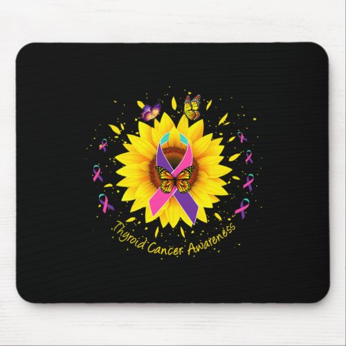 Cancer Awareness Sunflower Butterfly Gift Survivor Mouse Pad