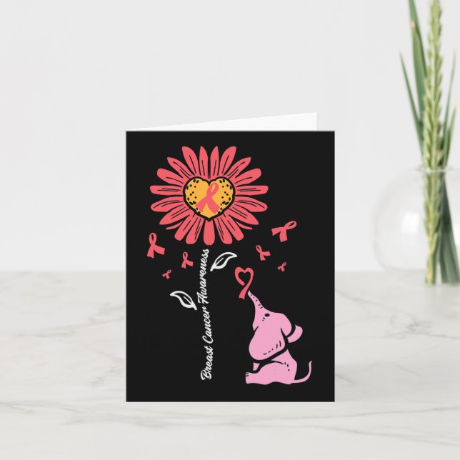 Cancer Awareness Sunflower Elephant Girl Kids Todd Card (Front)