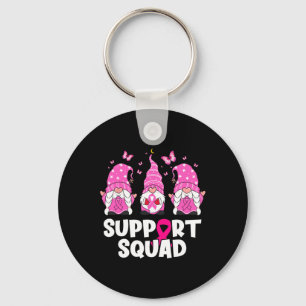 Cancer Awareness Support Squad Gnomes Pink Women Keychain