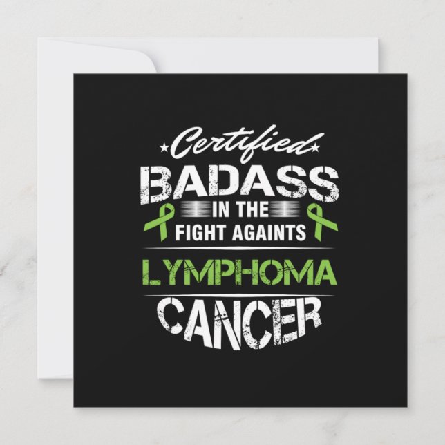 Cancer Awareness Survivor Certified Badass Lymphom Invitation (Front)