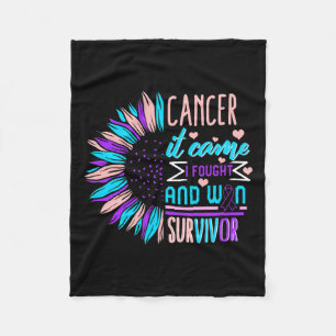 Cancer Awareness Survivor Sunflower Thyroidectomy Fleece Blanket